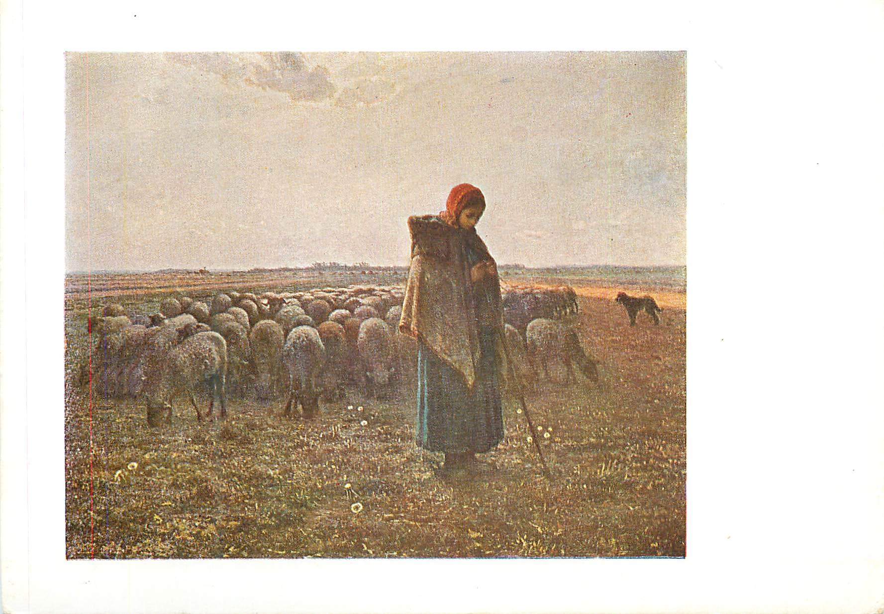 CPM F Millet (1814 1875) bergere gardant ses mouton