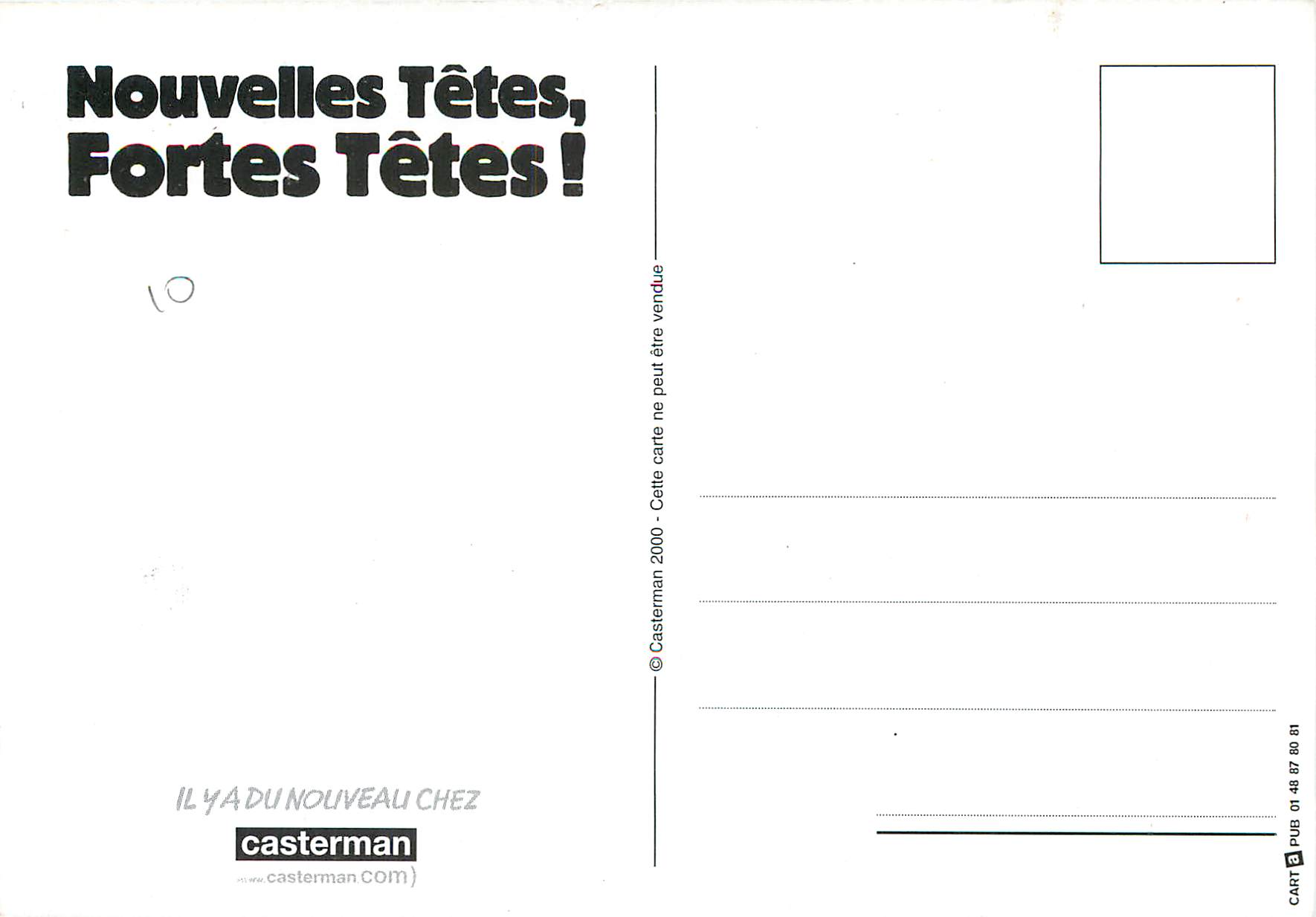 CPM Nouvelles tetes fortes tetes Casterman Bande Dessinee — Rückseite