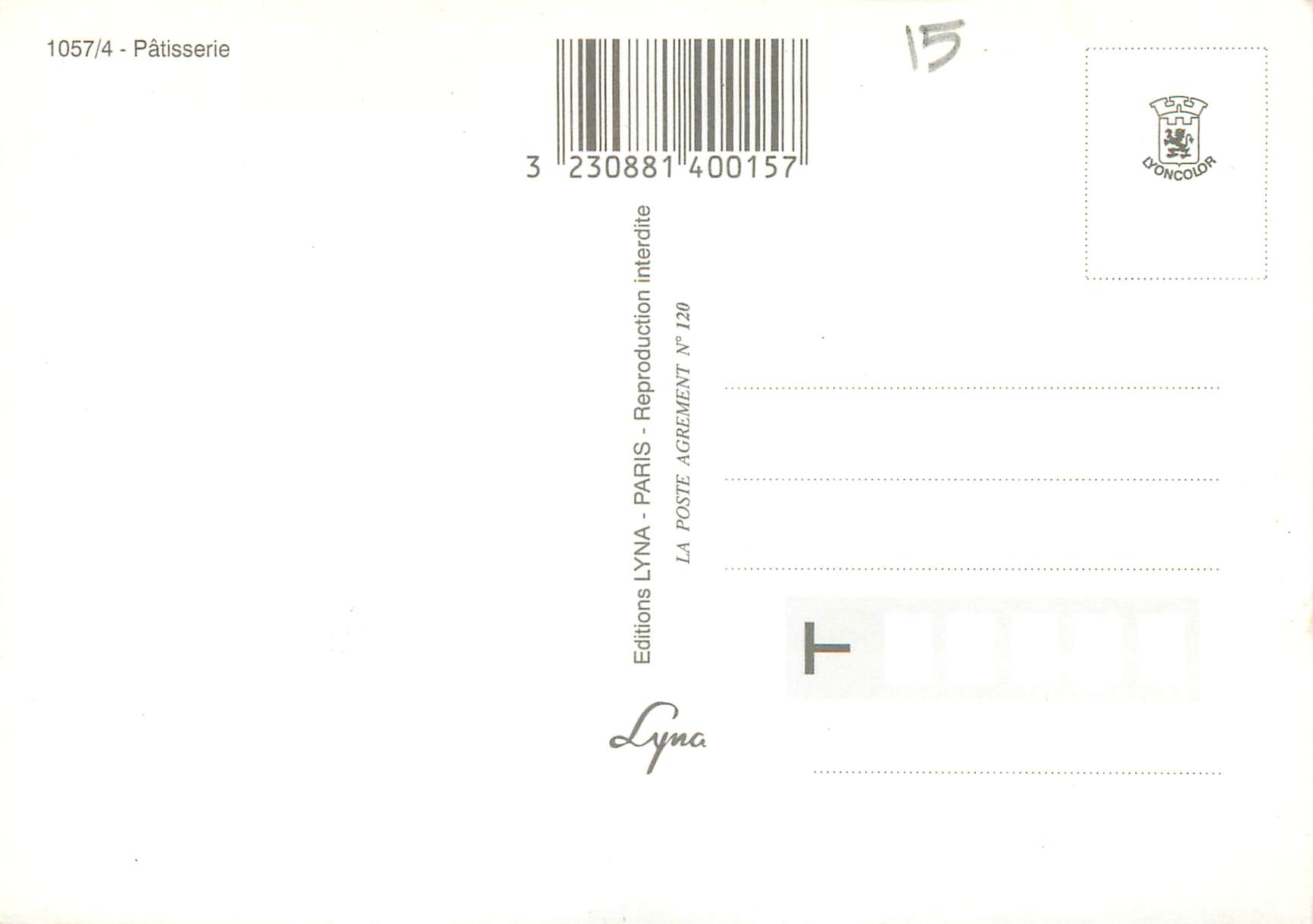 CPM Depuis ton depart je pars brioche — Rückseite