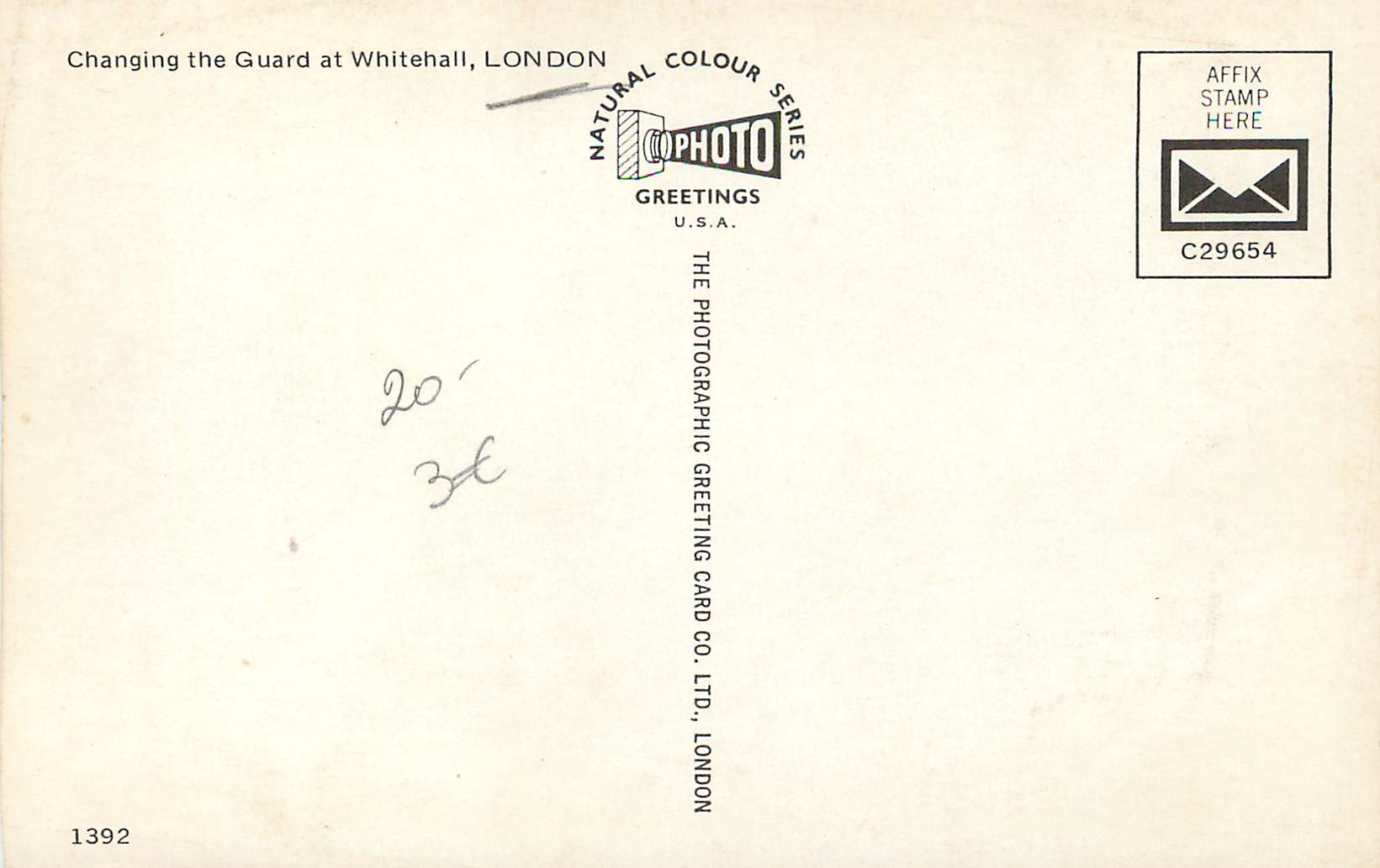CPM London Changing the guard at whitehall Militaria — Back
