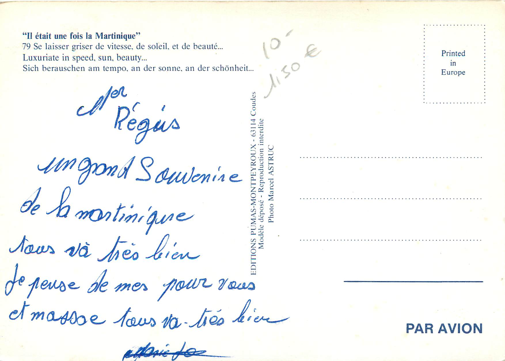 CPM Martinique il etait un fois la martinique — Rückseite