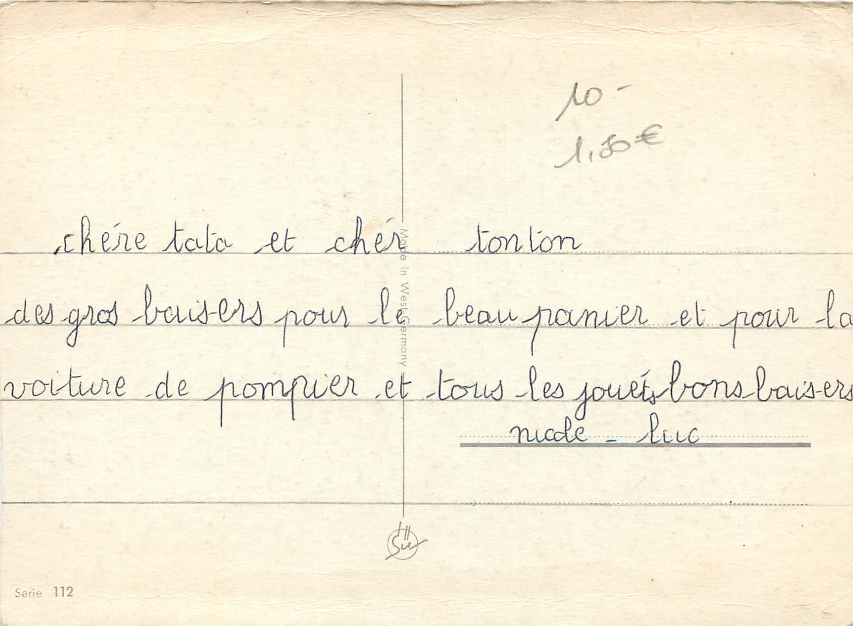 CPM Fleurs Oiseau — Verso