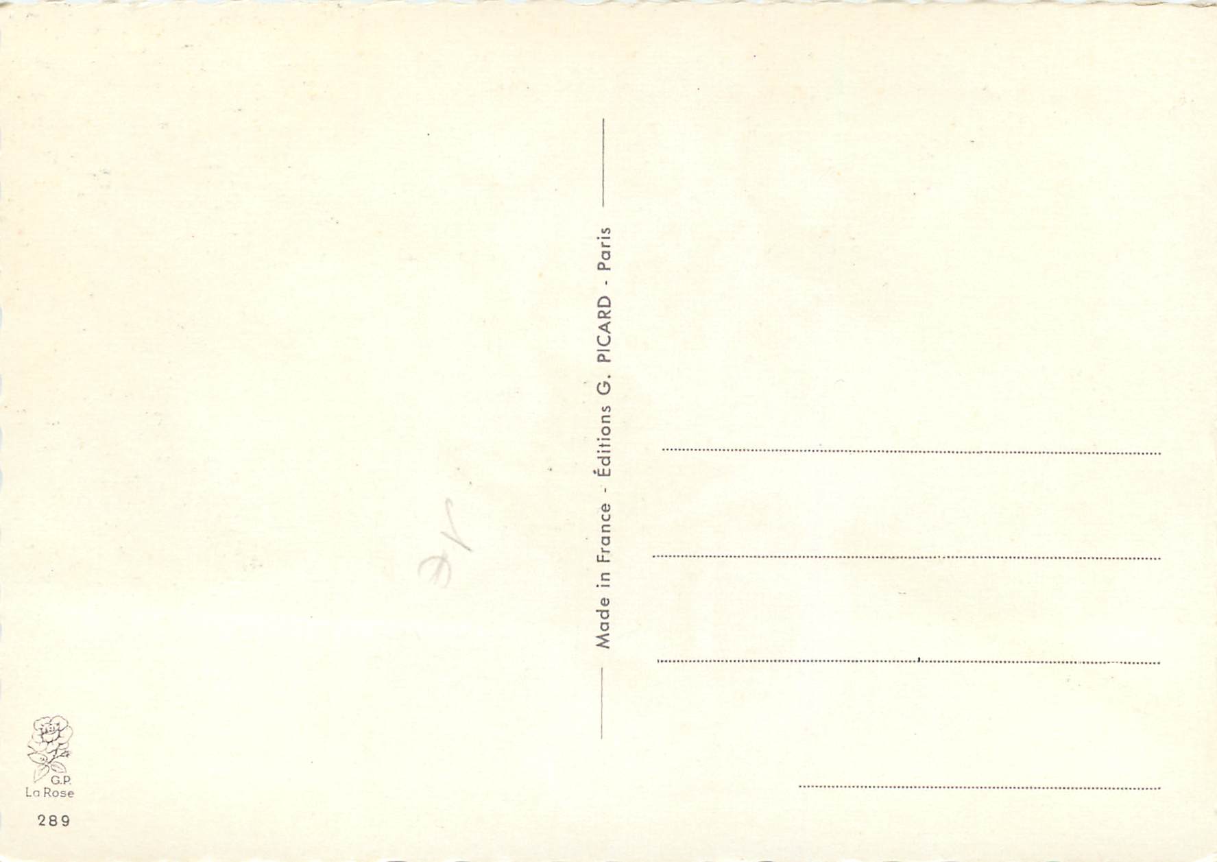 CPM Fleurs — Verso