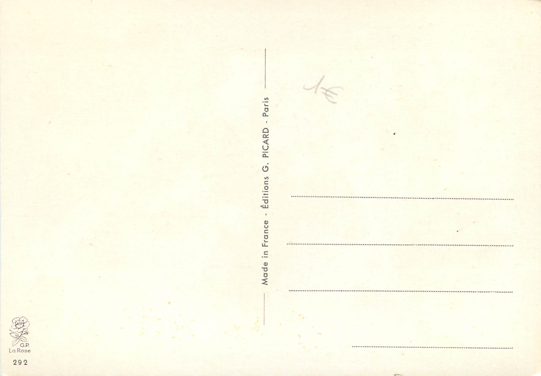 CPM Fleurs — Verso