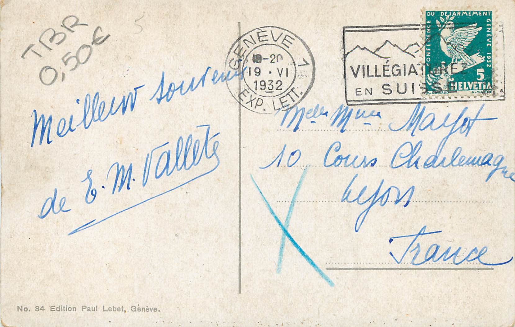 CPA Geneve jonction de l'arve et du rhome — Verso