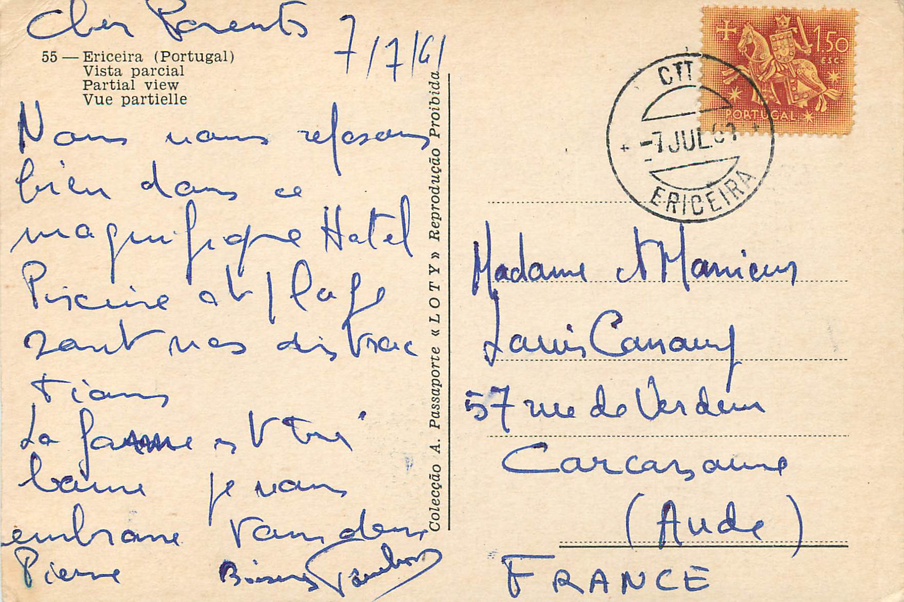 CPM Ericeira (portugal) vue partielle — Rückseite
