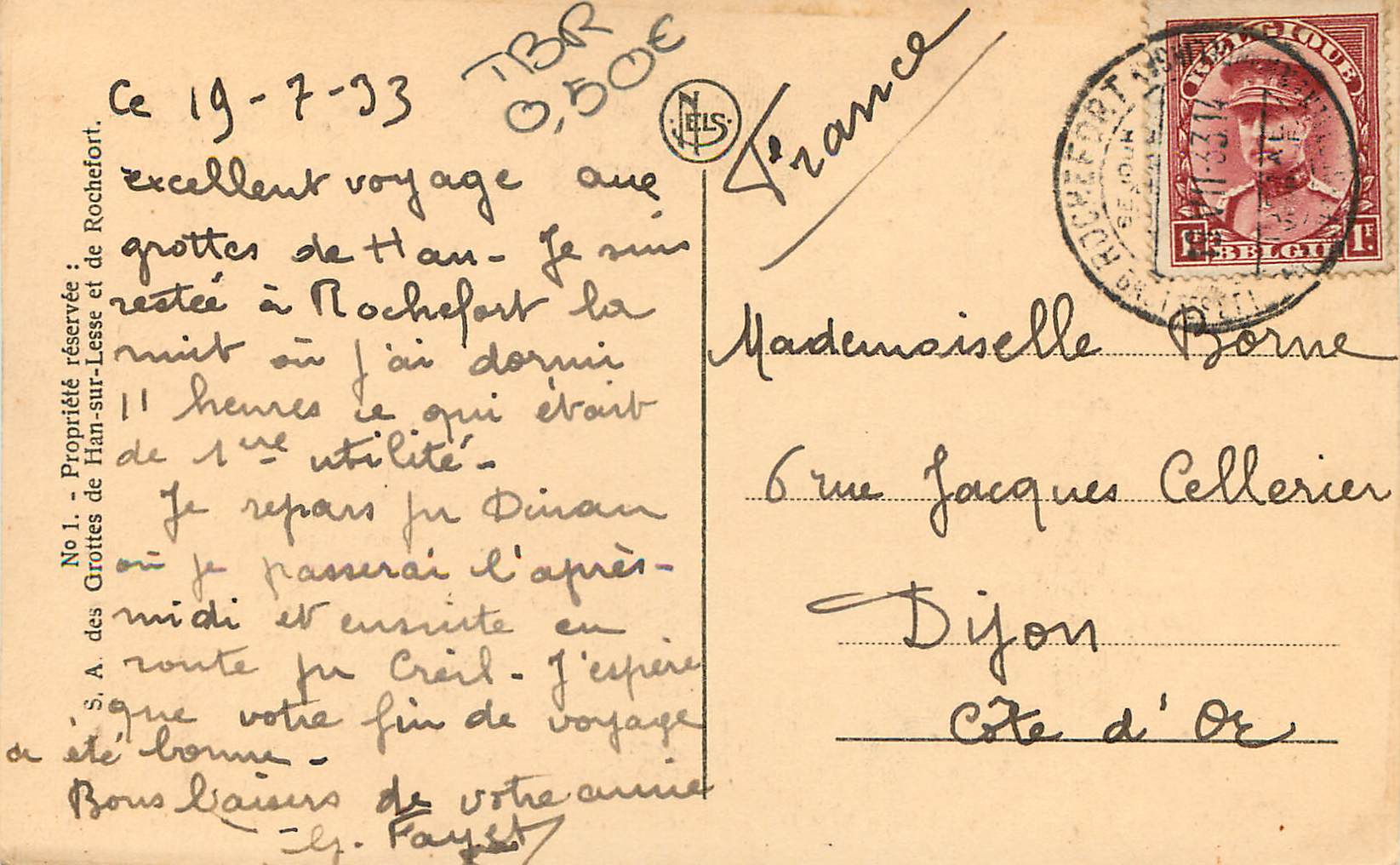 CPM Gottes de han l'entree de la salle des draperles — Rückseite