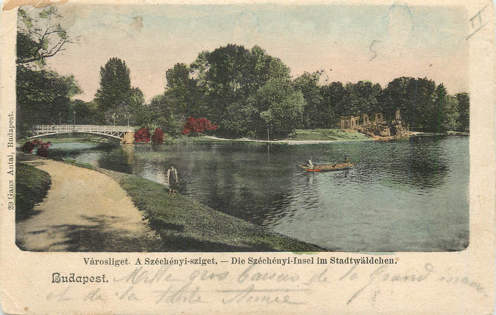 CPA Budapest varosliget a szechenyi sziget die szechenyi insel im stadtwaldehen