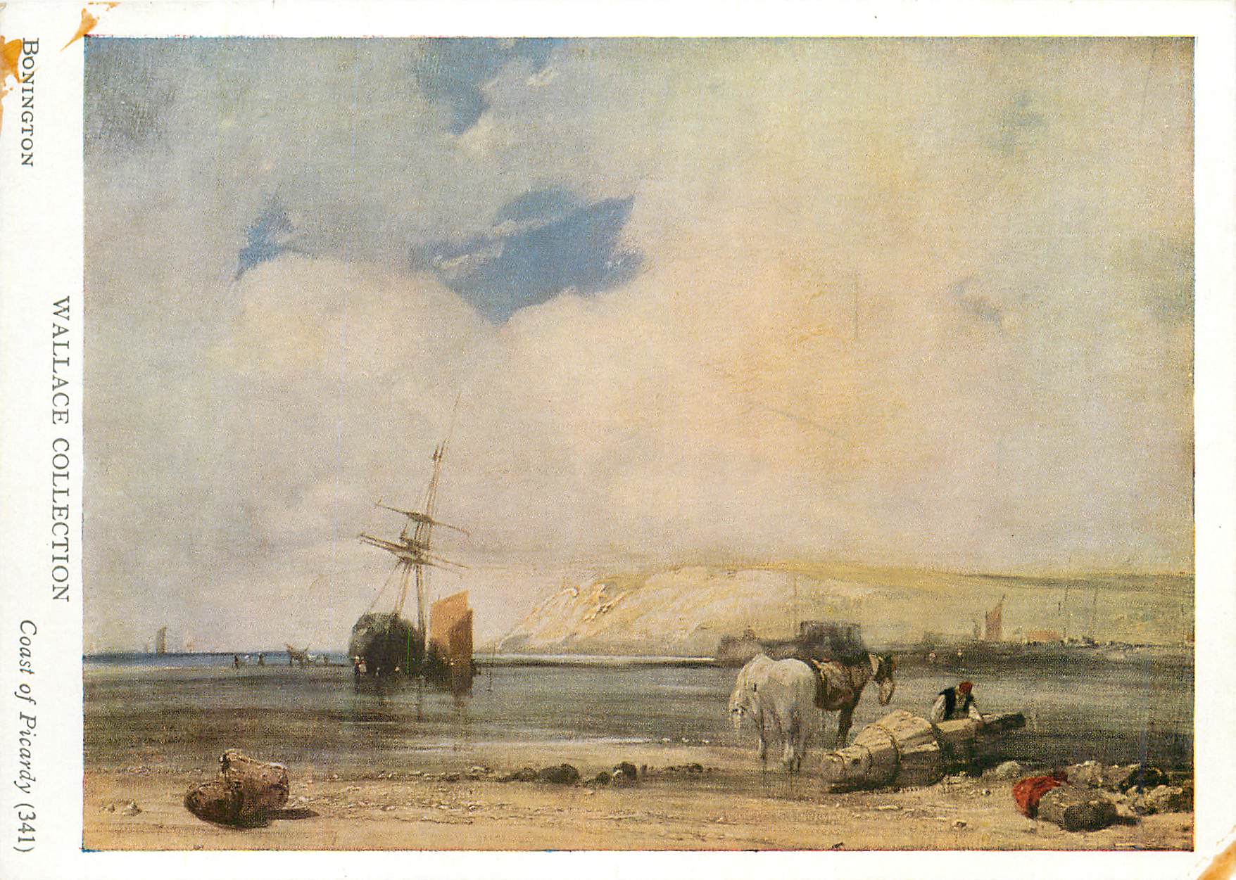 Coast of Picardy — paysage maritime avec navire et chevaux — Wallace Collection (341)