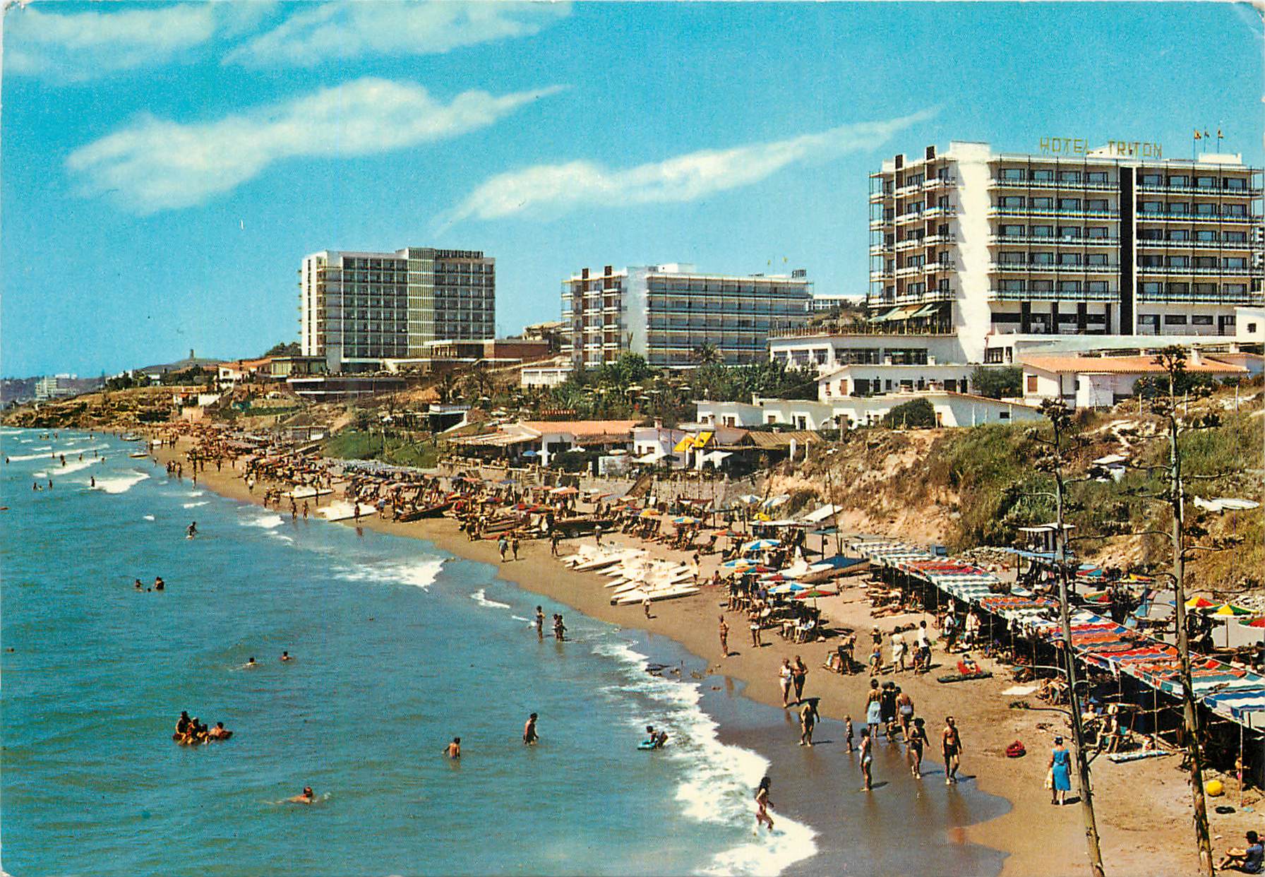 CPM Costa del sol torremolinos benalmadena vue partielle et la plage