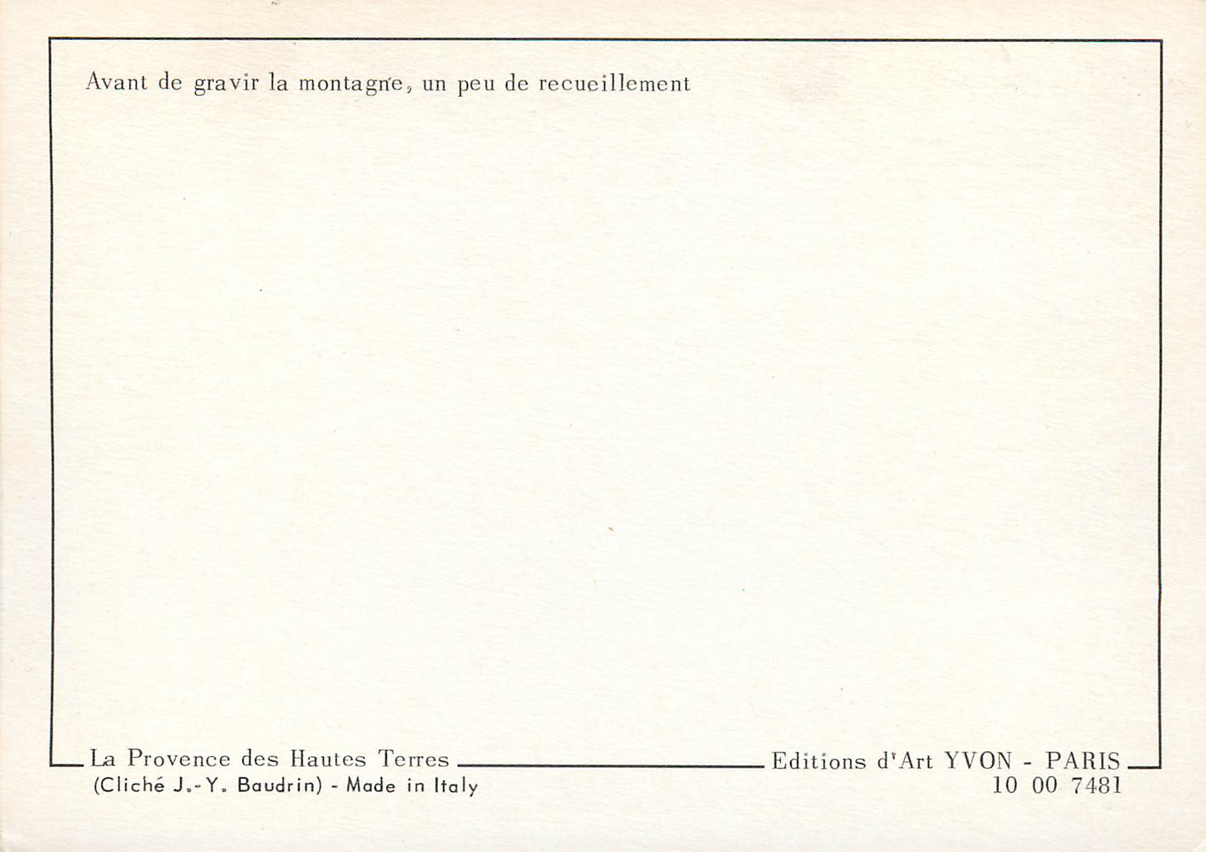 CPM En provence — Verso