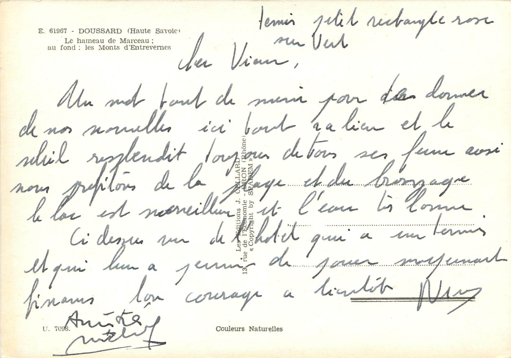 Doussard (Haute-Savoie) — Le hameau de Marceau au fond : les Monts d'Entrevernes — Les Éditions J. Collard — Reverso