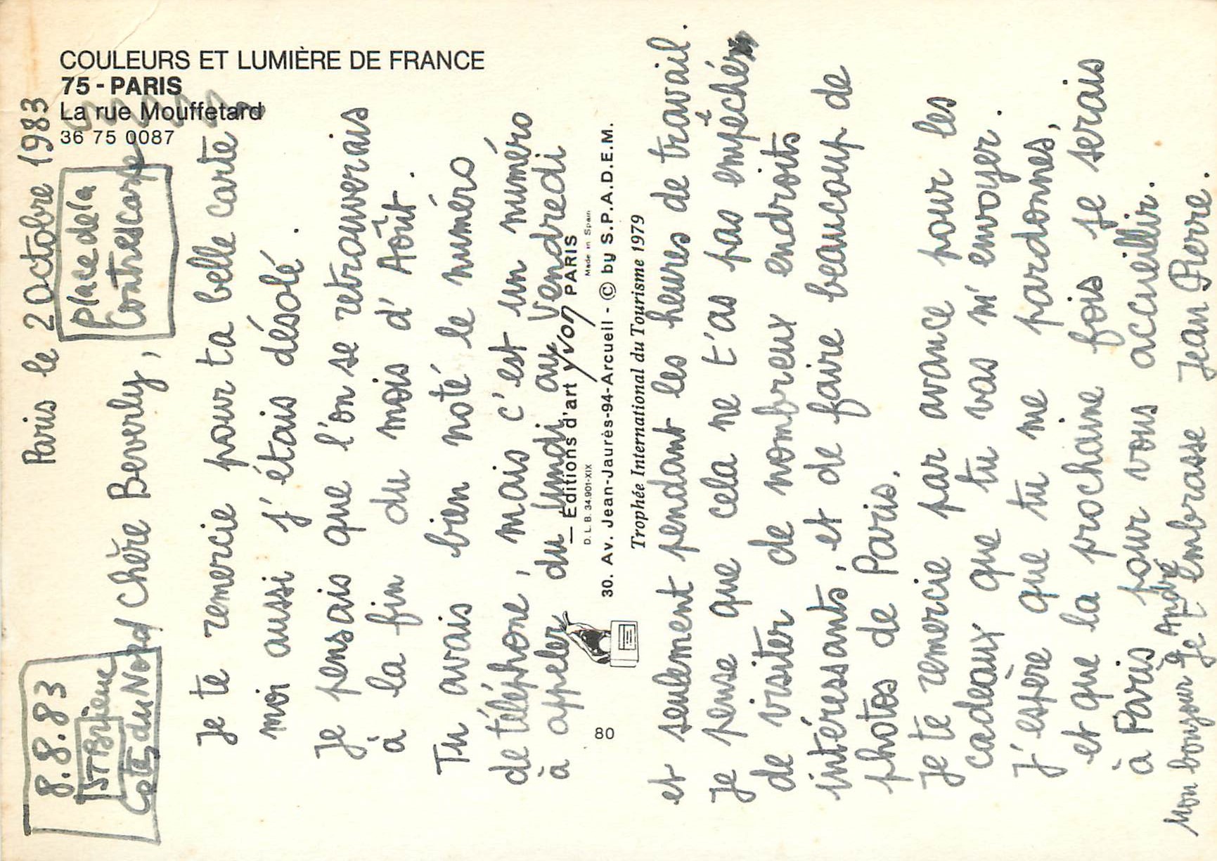 CPM Couleurs et lumliere de france Paris la rue mouffetard — Verso