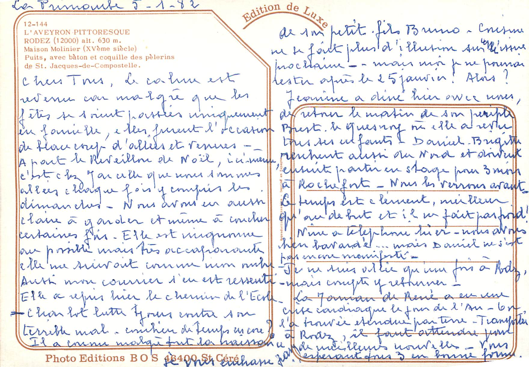 Puits de la Maison Molinier — Rodez (12000) — Édition de Luxe n°12-144 — Verso