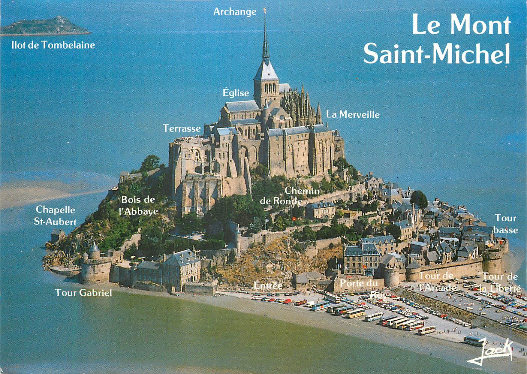 Il Mont Saint-Michel — vista aerea con didascalie — Éditions d'Art Jack