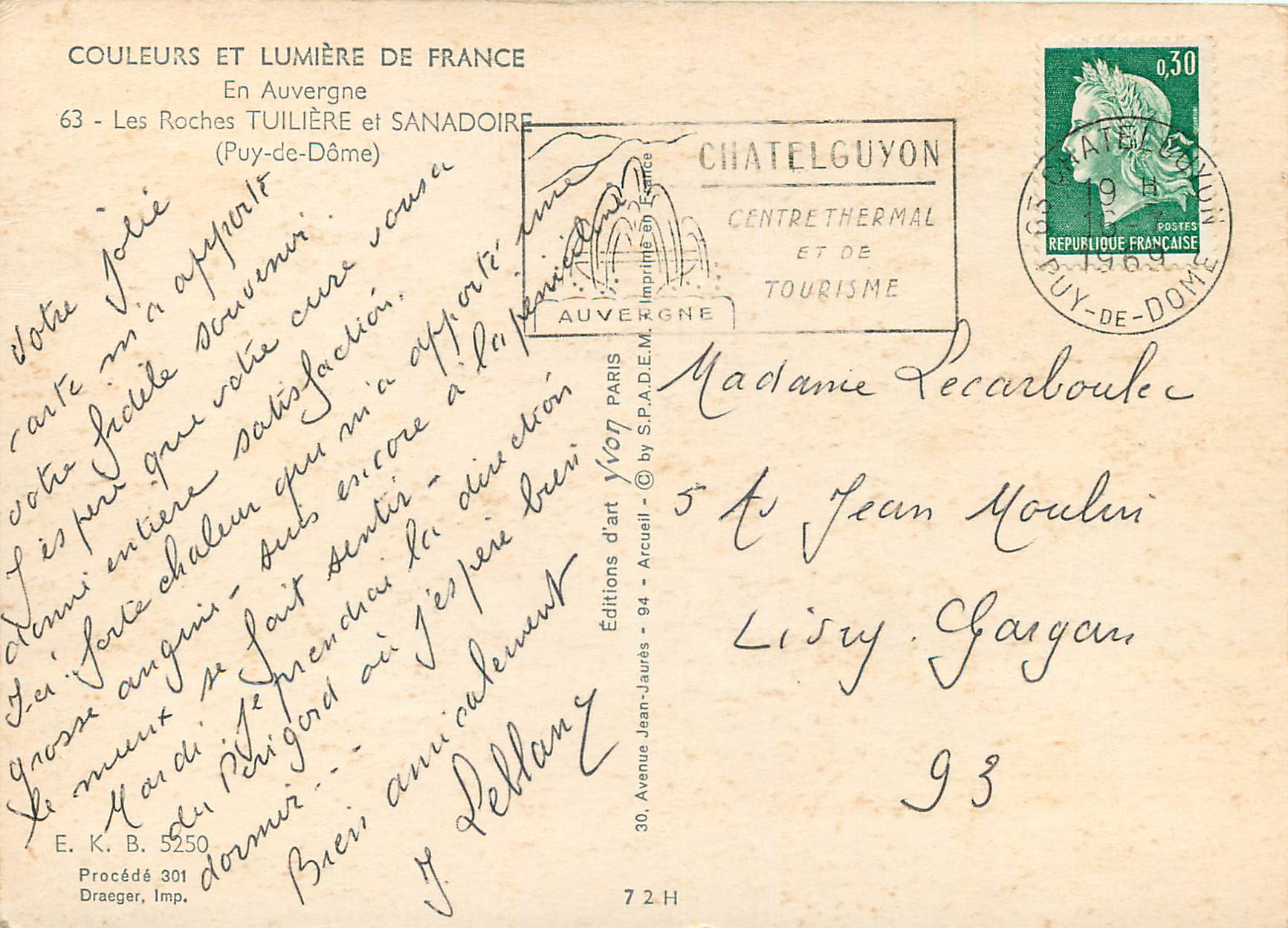 Les Roches Tuiilière et Sanadoire — Puy-de-Dôme — Éditions d'art Yvon — Back