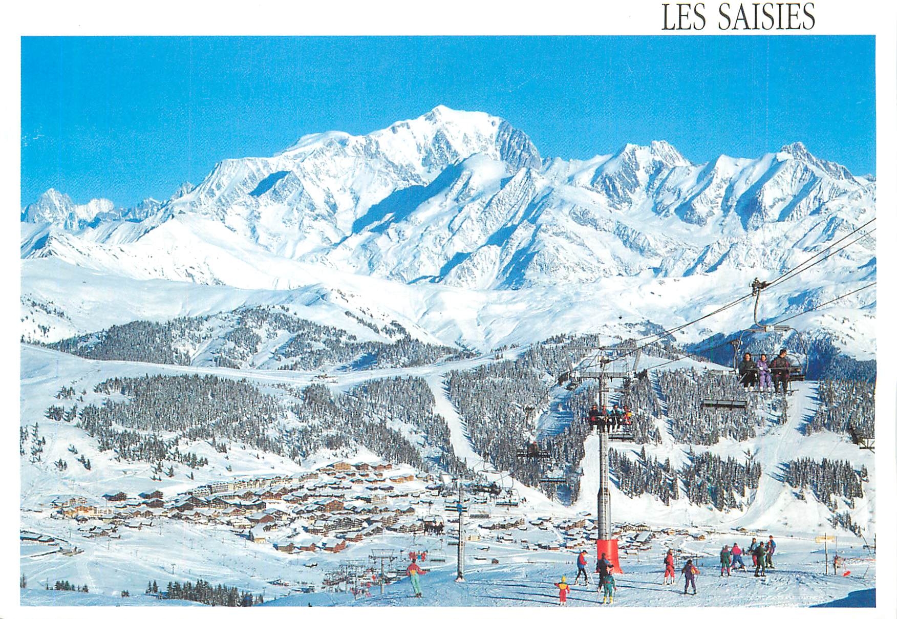 CPM Les saisies 1650 m staion olympique le mont blanc 4807 m maison de la presse les saisies