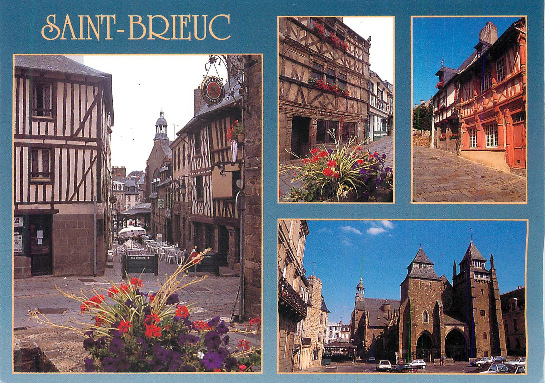 Saint-Brieuc — Vieilles maisons près de la cathédrale Saint-Étienne — Éditeur : Châteauin