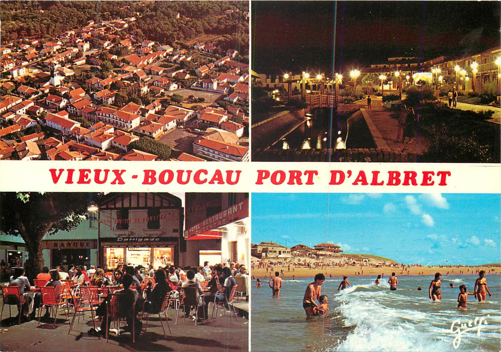 CPM Paysage des landes vieux boucau le mail la place des platantes la plage de l'ocean