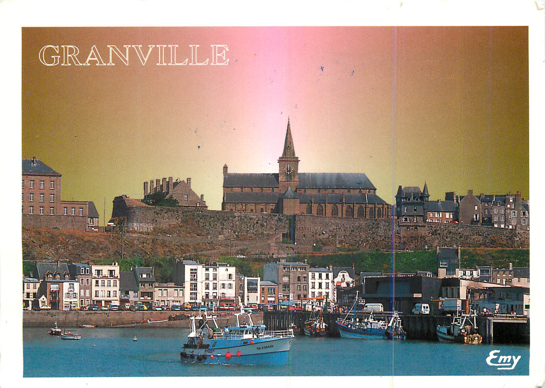 Granville — vue du port et de la haute ville — Emy