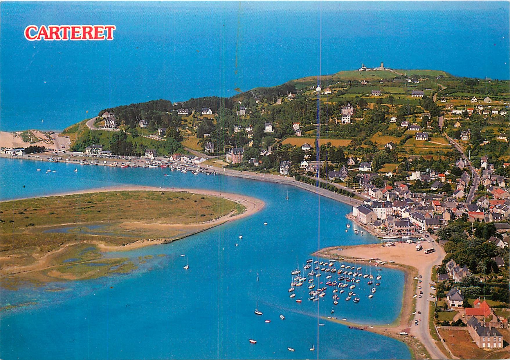 Carteret — vue aérienne du port et du village — ARTAUD Frères