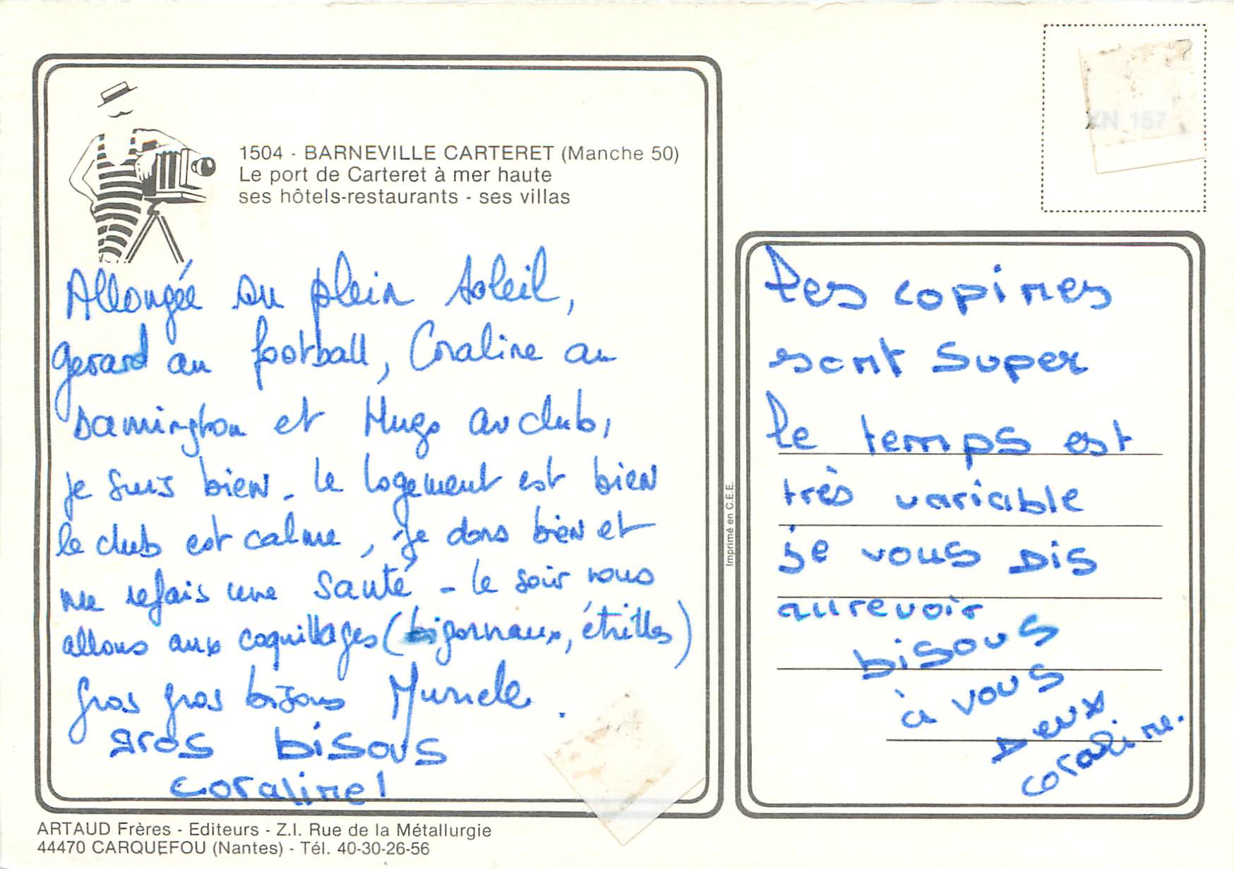 Carteret — vue aérienne du port et du village — ARTAUD Frères — Reverso