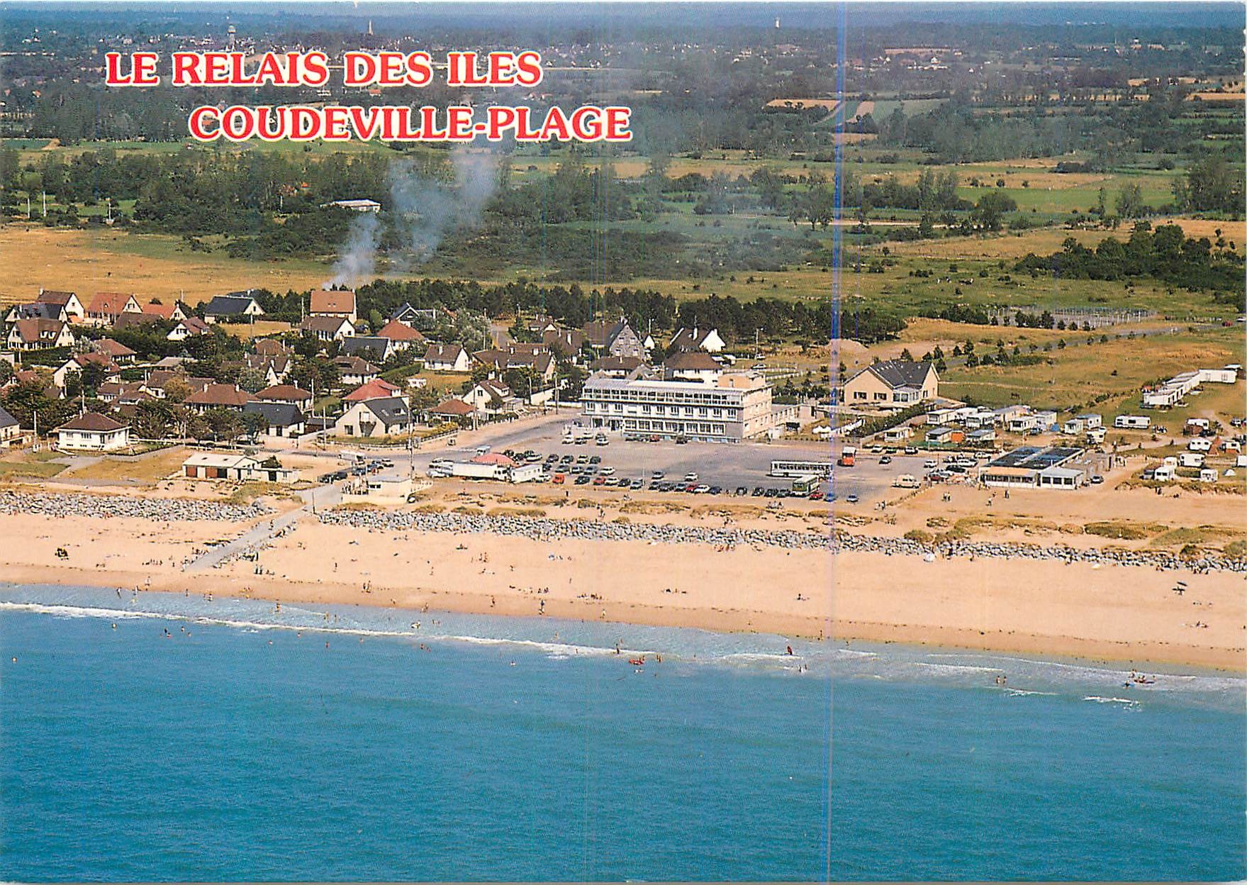 CPM Coudeville Plage (Hrehal) au nord a 5 mn de Granville hote restaurants le relais des iles
