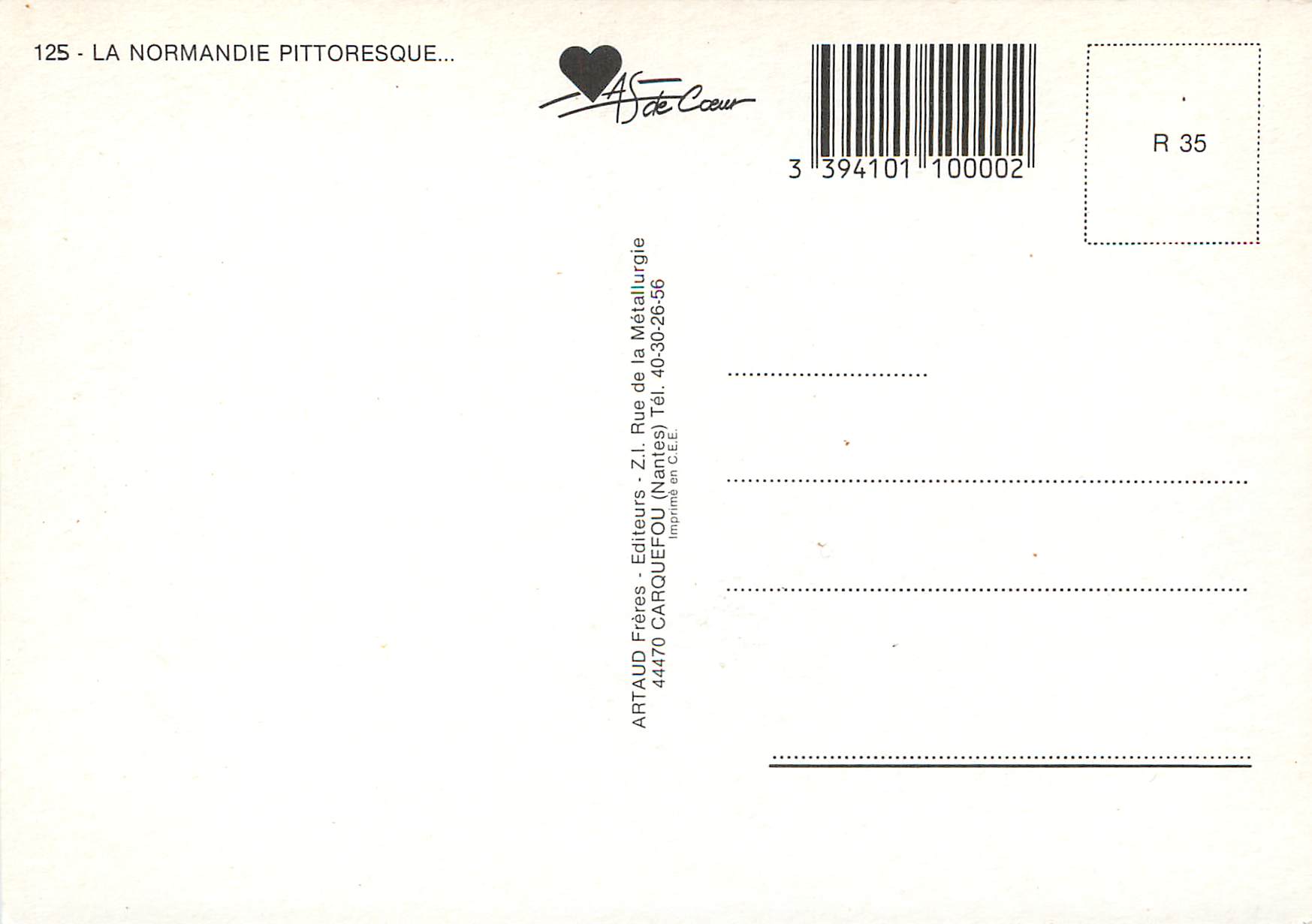 CPM La normandie pittoresque — Rückseite