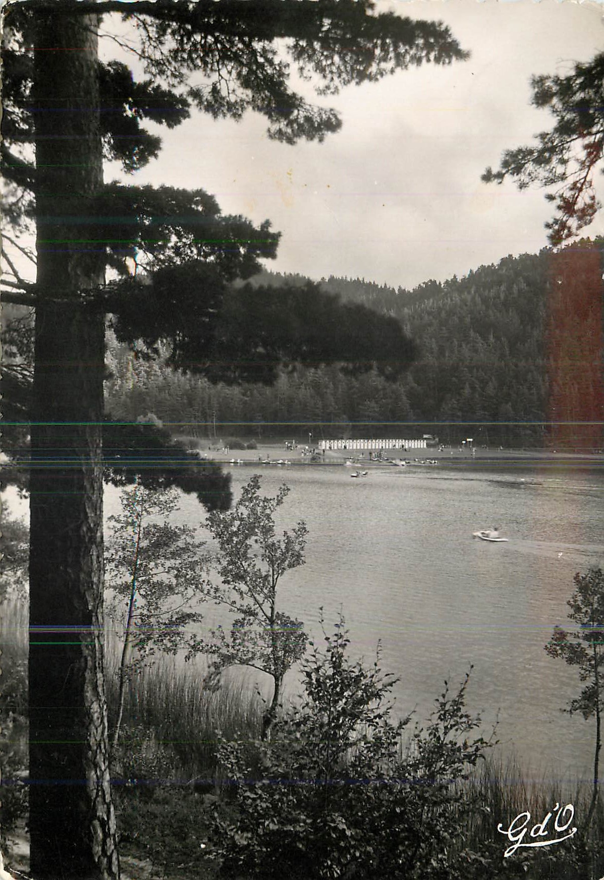 CPM L'Auvergne lac chambon perspective sur la plage prise de la presqu'ile