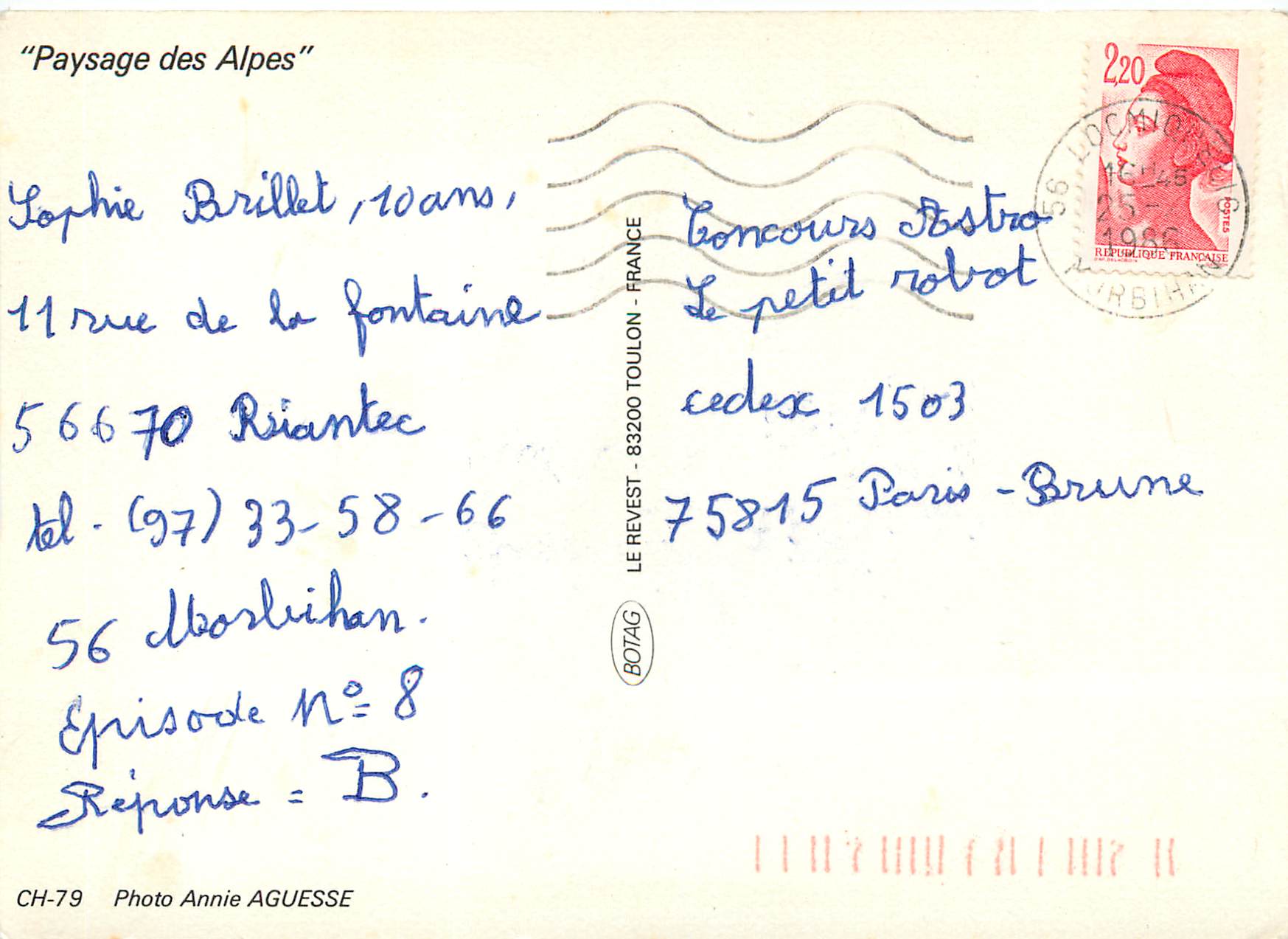 CPM Paysage des Alpes — Verso