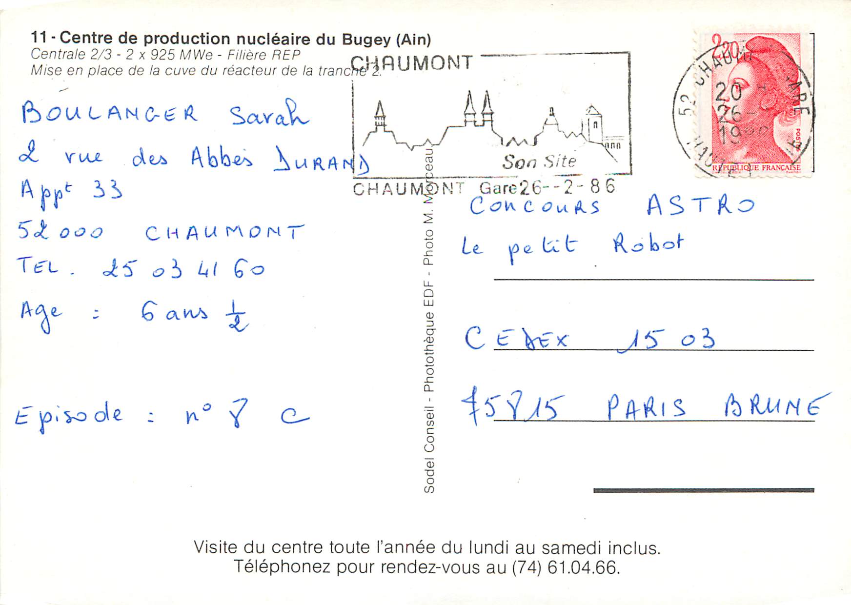 CPM Centre de production nucleaire de Bugey (Ain) Mise en place de la cuve du reacteur de la tranche — Rückseite