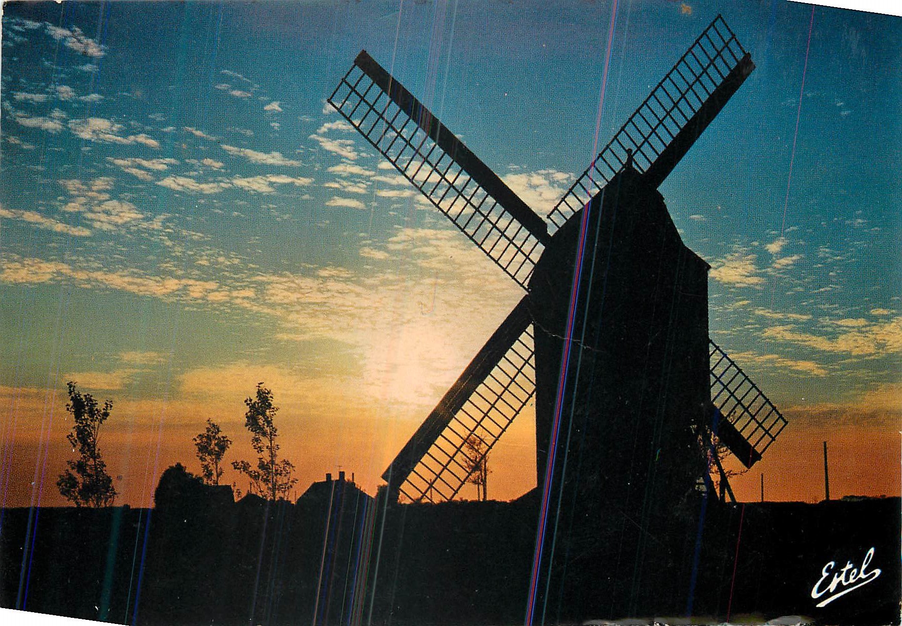 CPM La cote d'Opale Le moulin des Huttes au crepuscule