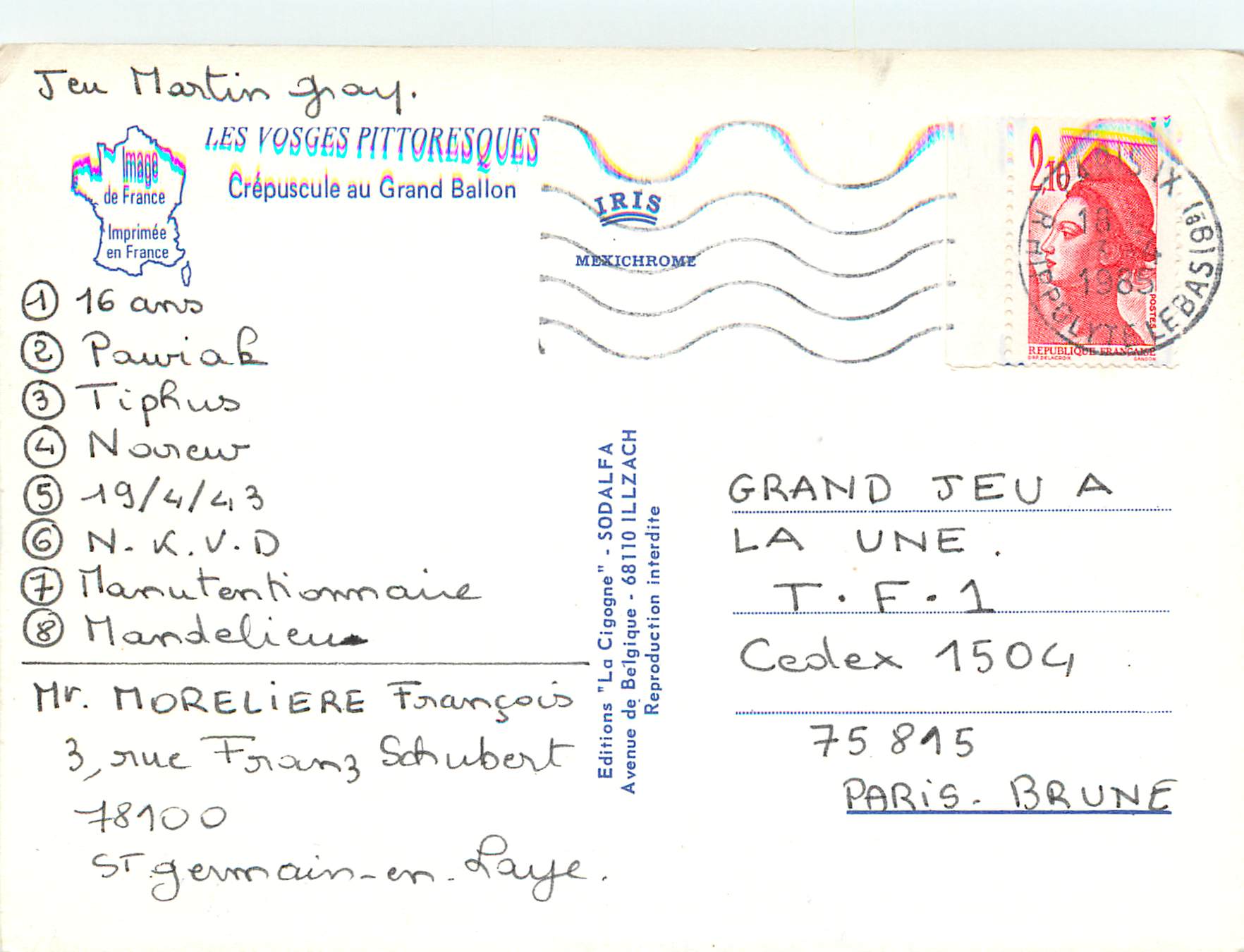 Crépuscule au Grand Ballon — Les Vosges pittoresques — Éditions 'La Cigogne' - SODALFA — Reverso