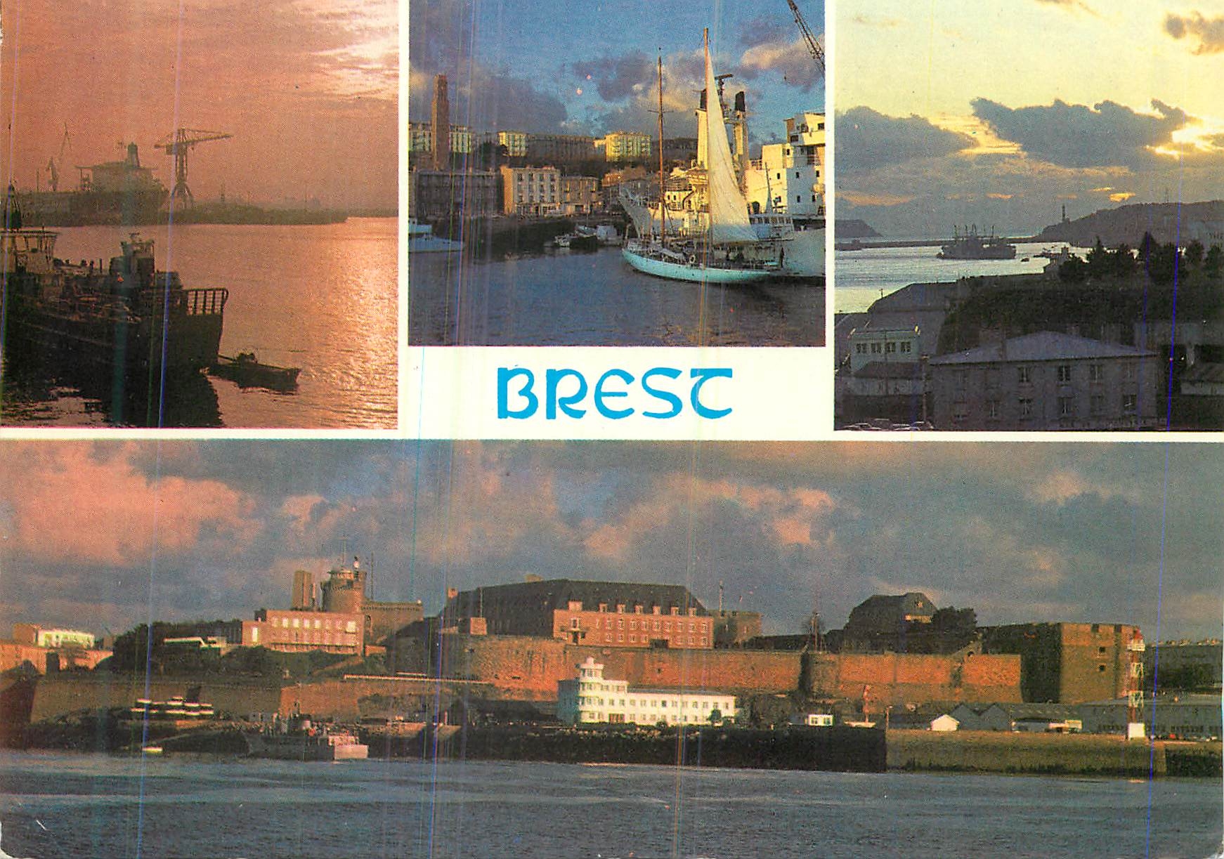 CPM Brest Le port de commerce le goulet et le chateau
