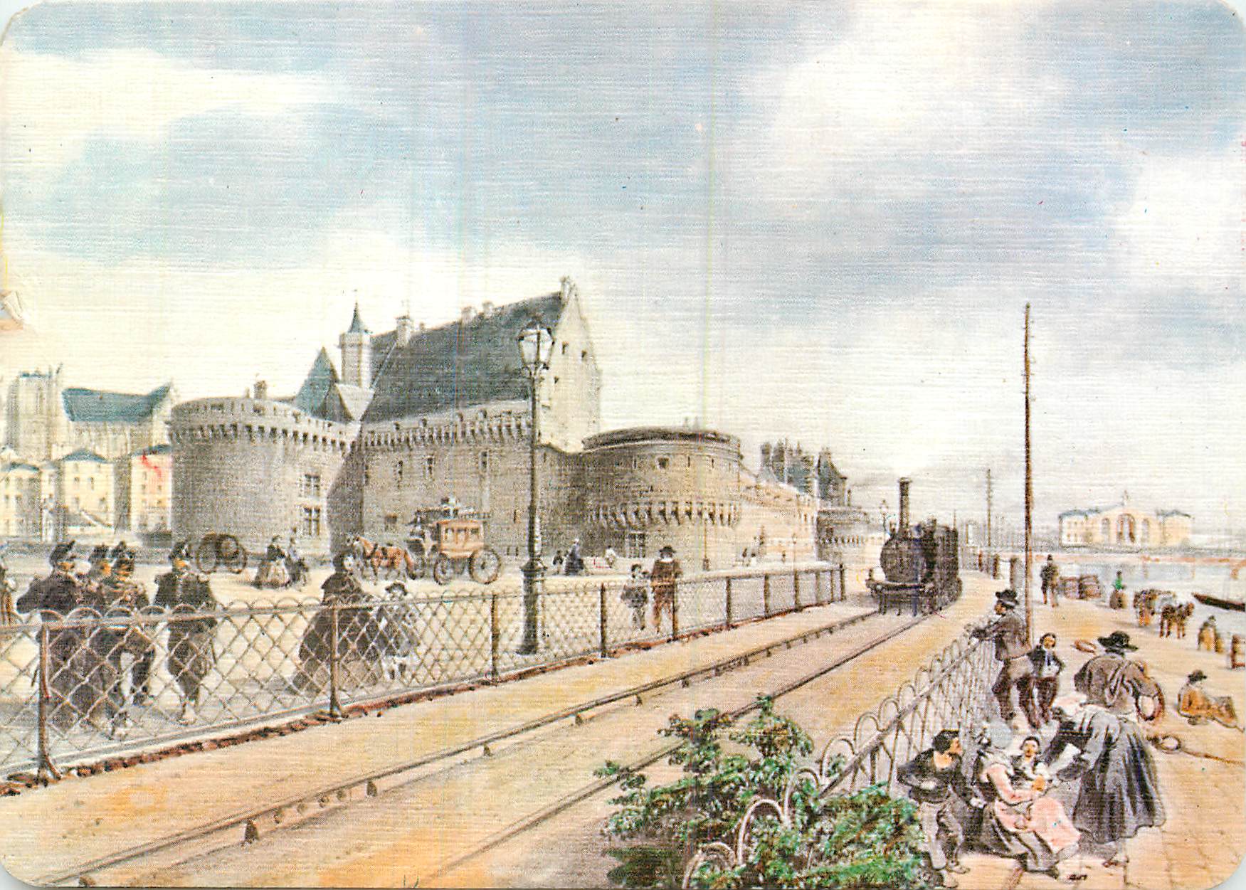 CPM Nantes Le Chateau des Ducs de Bretagne Train