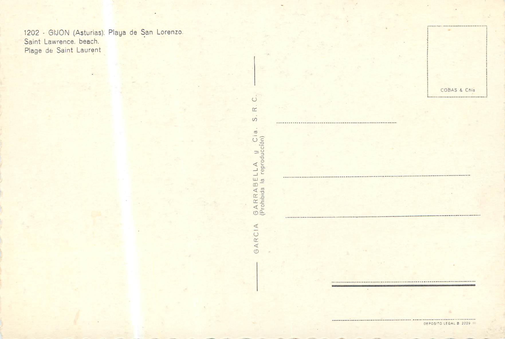 CPM Gijon (Asturias) Plage de Saint Laurent — Back