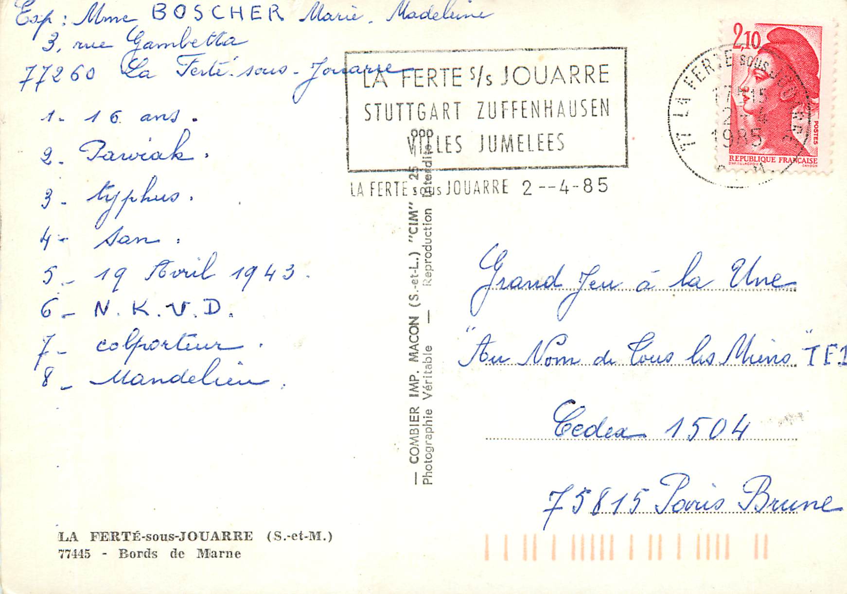 Bords de la Seine — La Ferté-sous-Jouarre — Combier Imp. Macon — Reverso