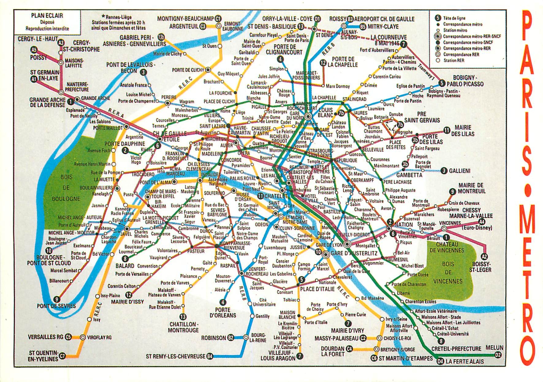 CPM Paris Le Plan du Metropolitan Metro