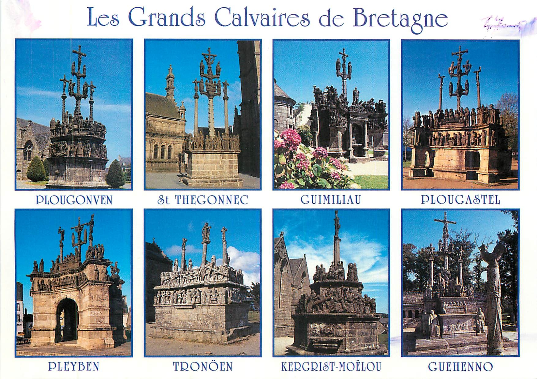 Les Grands Calvaire de Bretagne — série de 8 calvaires — Éditions d'Art Jos Le Dcare