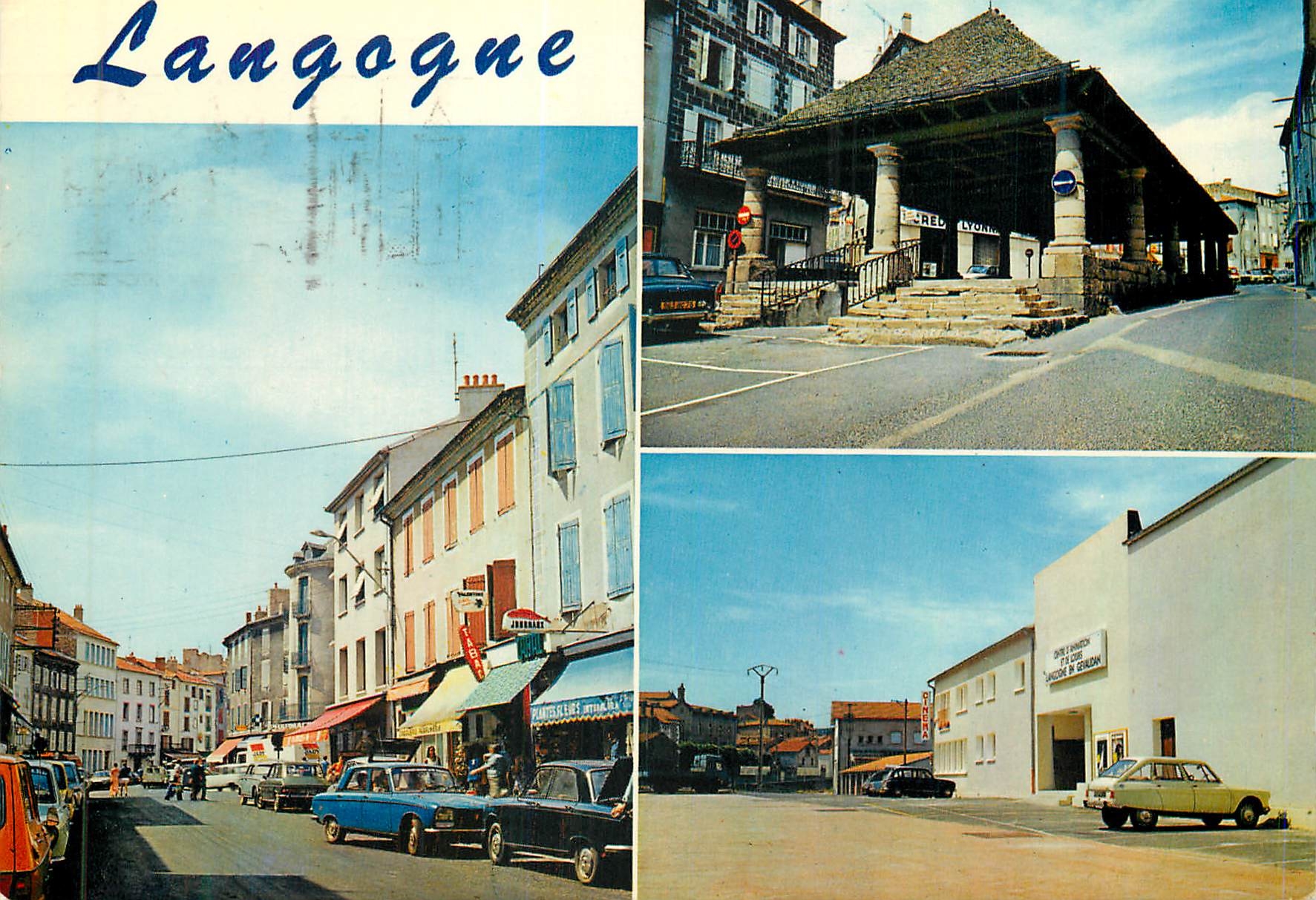 Langogne — vue de la place du marché et des rues — Éditions La Cigogne
