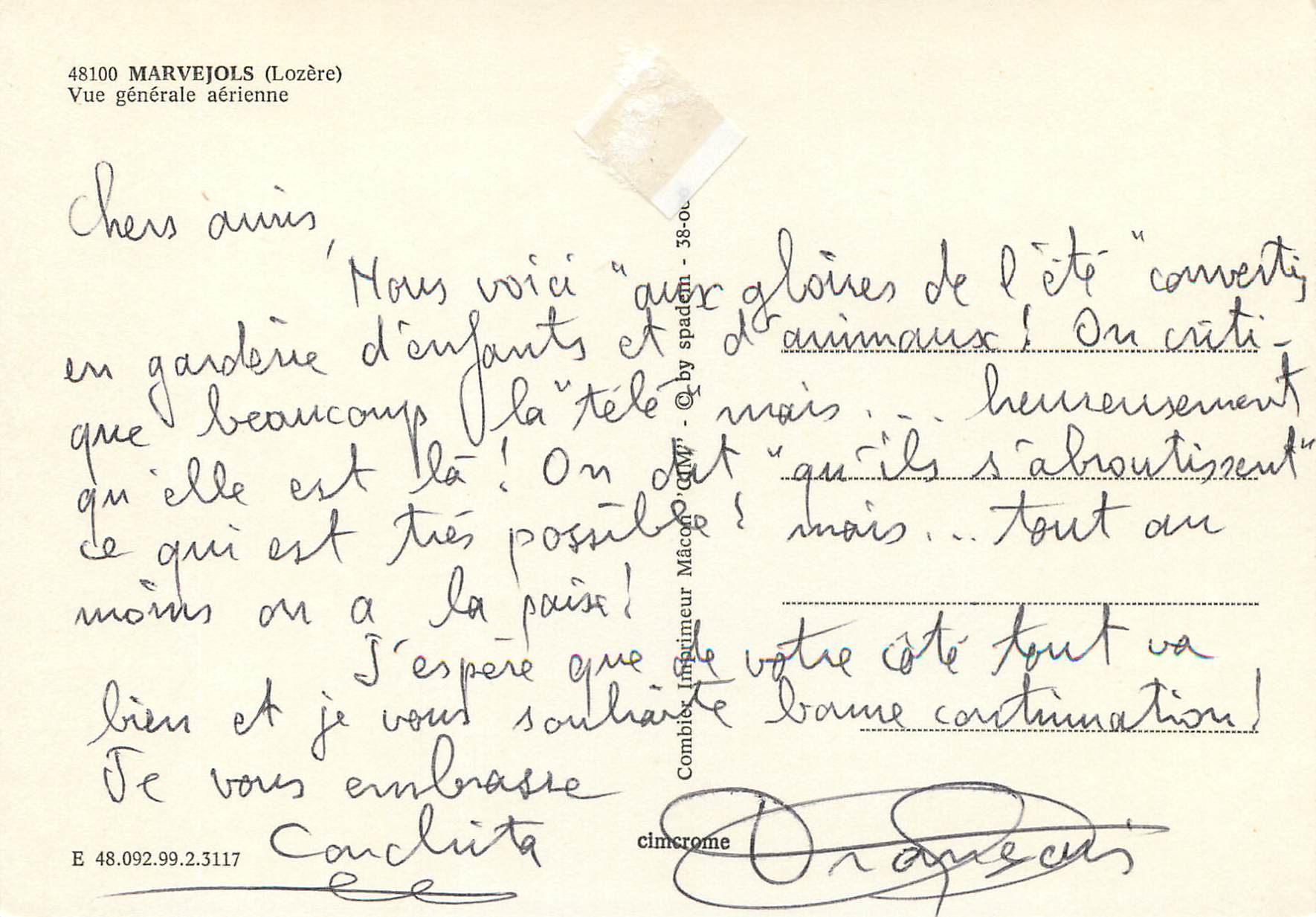 CPM Marvejols(Lozere) Vue generale aerienne — Rückseite