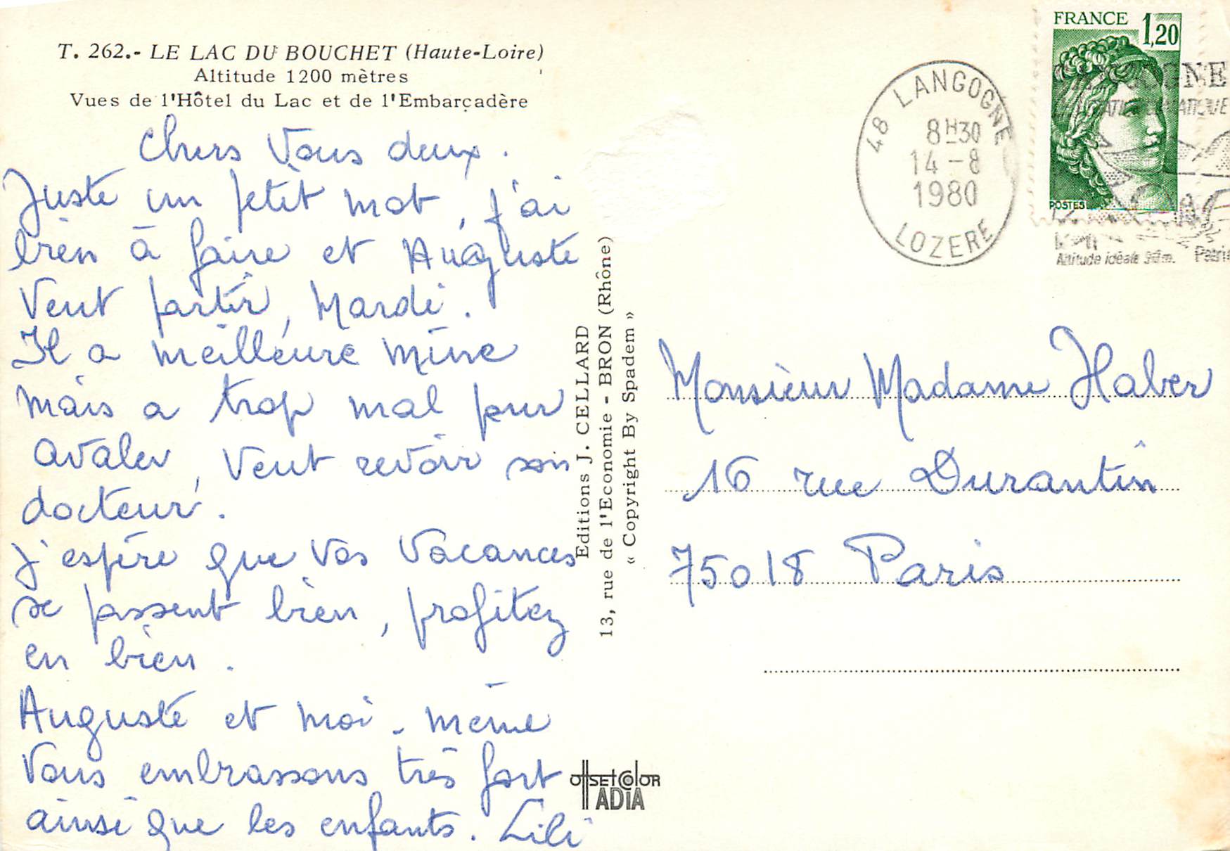 CPM Le Lac du Bouchet (Haute-Loire) Vues de l'Hotel du Lac et de l'Embarcadere — Rückseite