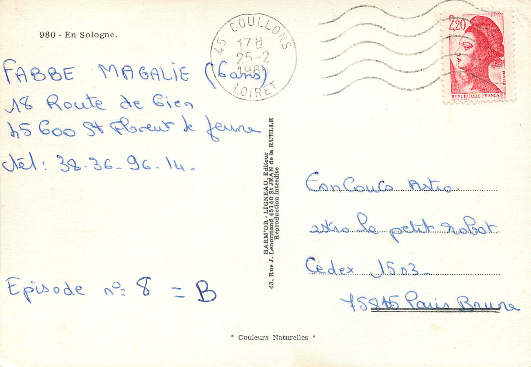CPM En Sologne — Rückseite