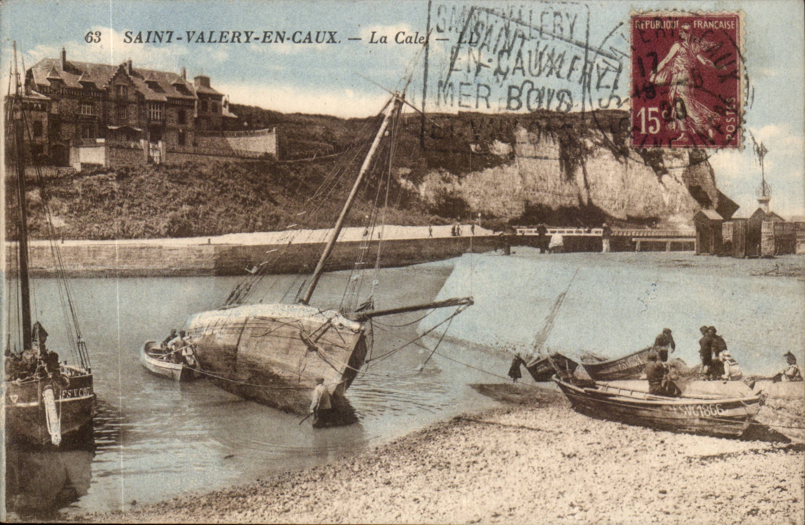 Saint Valery en CAux CPA la cale (bateau)