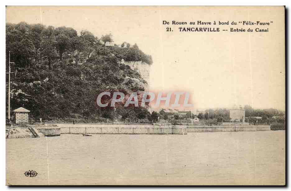Tancarville CPA Entree du canal De Rouen au Havre a bord du Felix Faure 