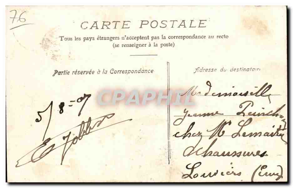 Saint Etienne du Rouvray CPA Chateau de la chapelle — Rückseite
