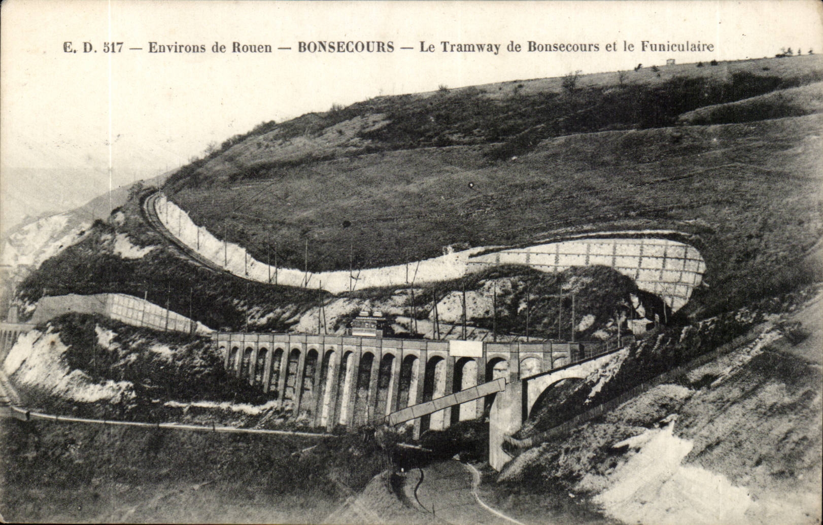 Environs de Rouen CPA Bonsecours Le tramway et le funiculaire