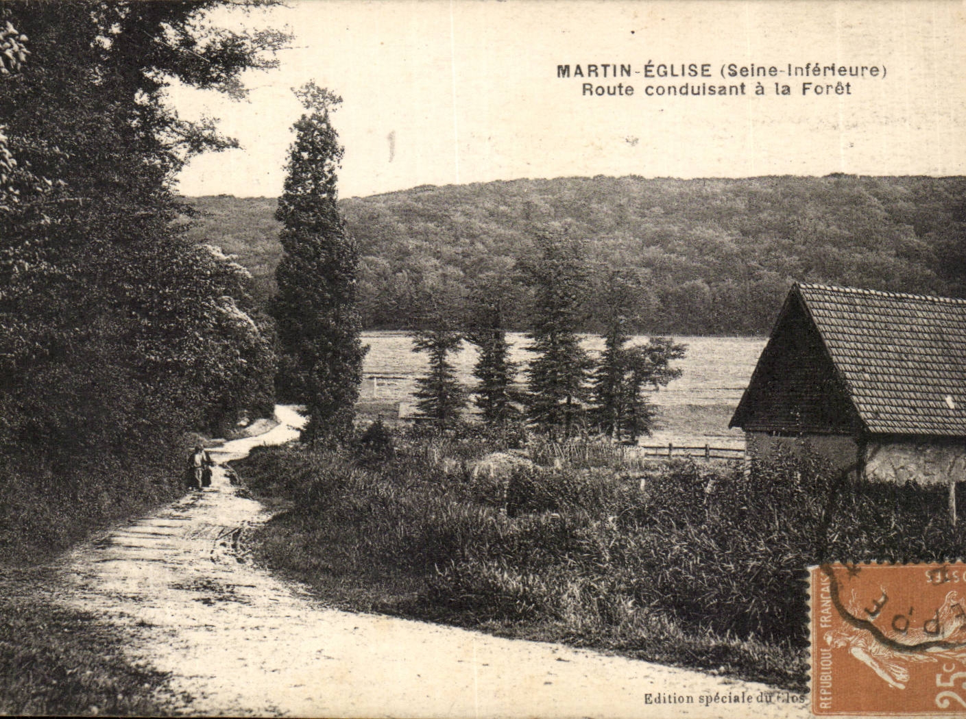 Martin Eglise CPA Route conduisant a la foret