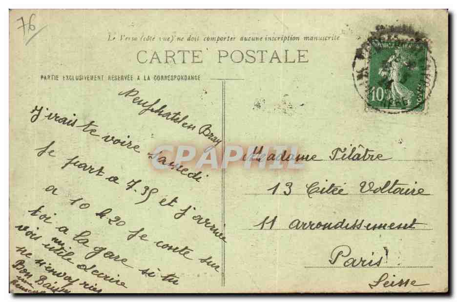 Neufchatel-en-Bray- Vue Generale prise de la Ceriseraie-CPA — Rückseite