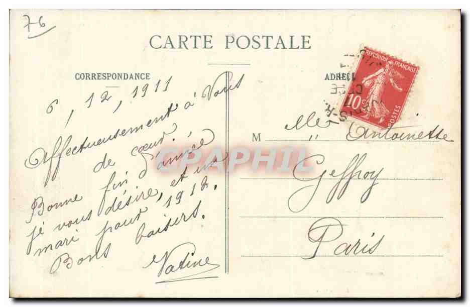 Rouen- Souvenir de Rouen- Autrefois-Aujourd'hui-Automobile-Cheval -CPA — Rückseite